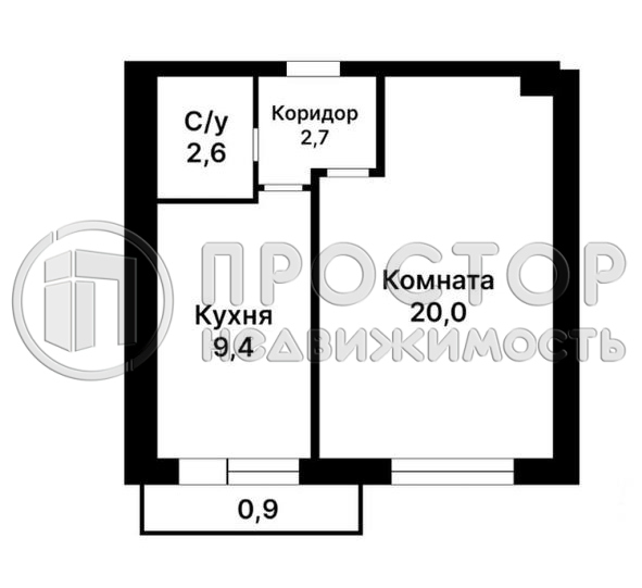 1-комнатная квартира, 35.6 м² - фото 13