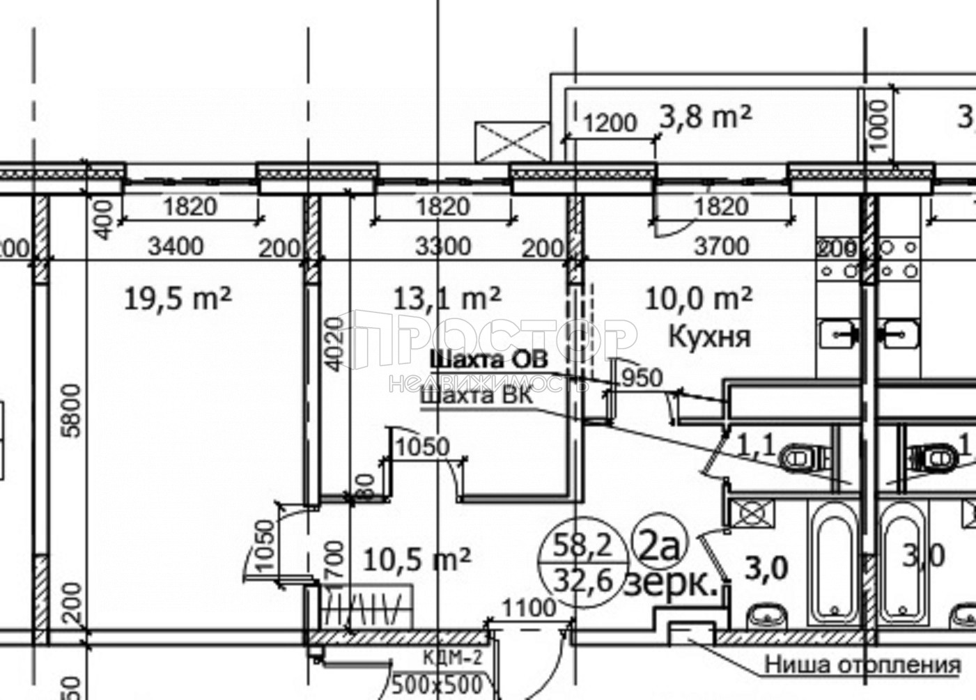 2-комнатная квартира, 57.1 м² - фото 14