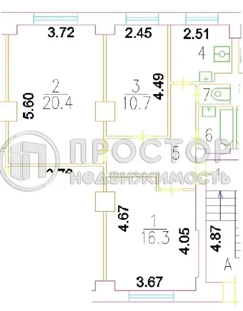 3-комнатная квартира, 65.4 м² - фото 19