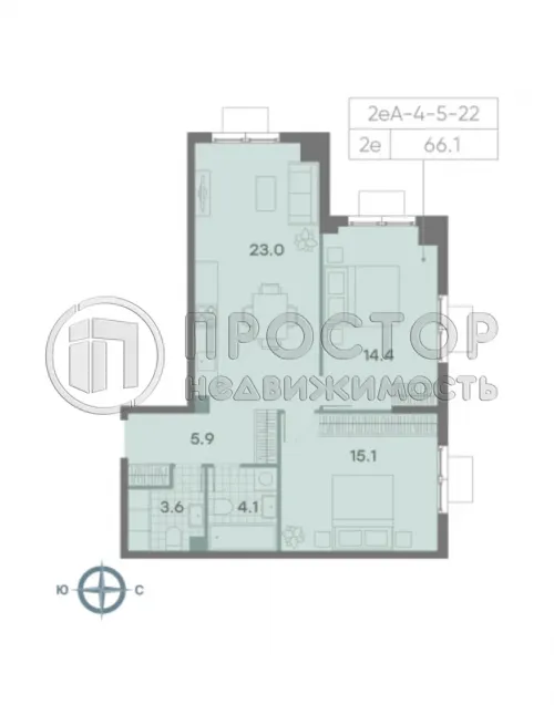 3-комнатная квартира, 66.1 м² - фото 7