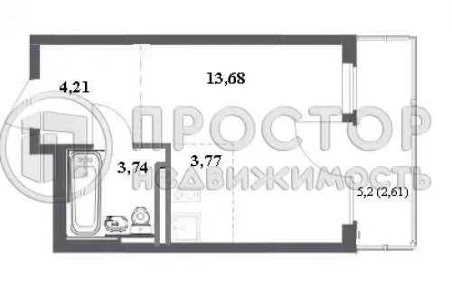 Студия, 28 м² - фото 23