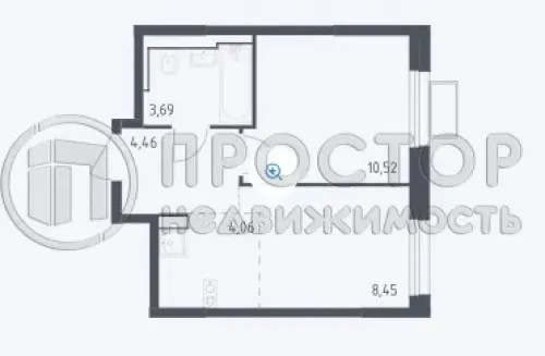 2-комнатная квартира, 31.18 м² - фото 5