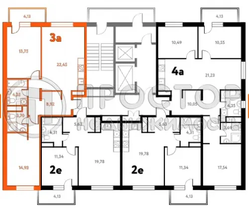 3-комнатная квартира, 68.61 м² - фото 3