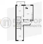 3-комнатная квартира, 68.61 м² - фото 9