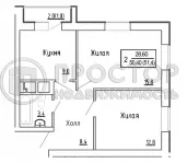 2-комнатная квартира, 50.4 м² - фото 11