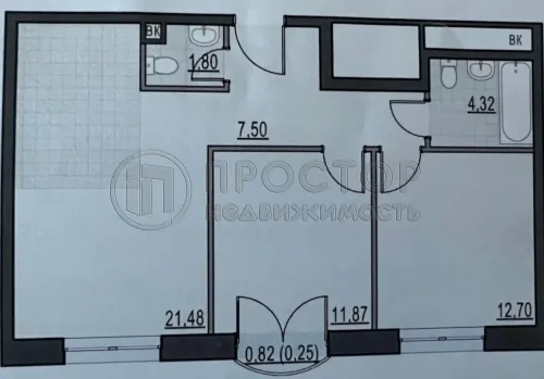 2-комнатная квартира, 60.5 м² - фото 7