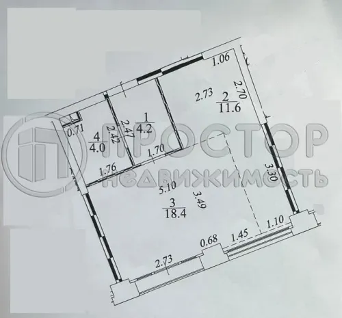 1-комнатная квартира, 38.2 м² - фото 18