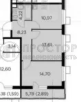 2-комнатная квартира, 54.4 м² - фото 13