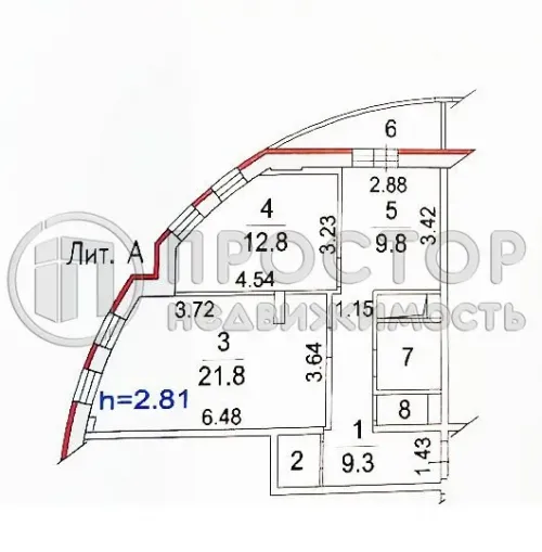 2-комнатная квартира, 61.1 м² - фото 8