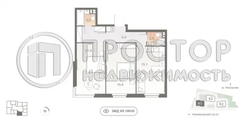 3-комнатная квартира, 65.5 м² - фото 10