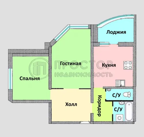 2-комнатная квартира, 56.1 м² - фото 14