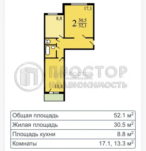 2-комнатная квартира, 52.1 м² - фото 20