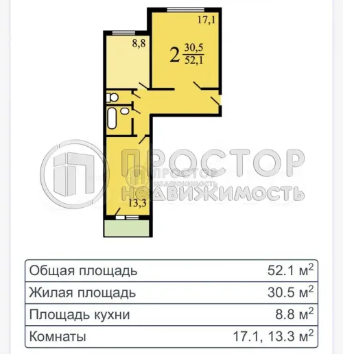 2-комнатная квартира, 52.1 м² - фото 26