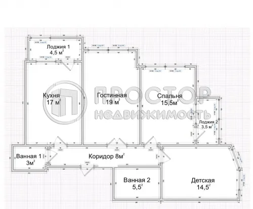 3-комнатная квартира, 94.5 м² - фото 25