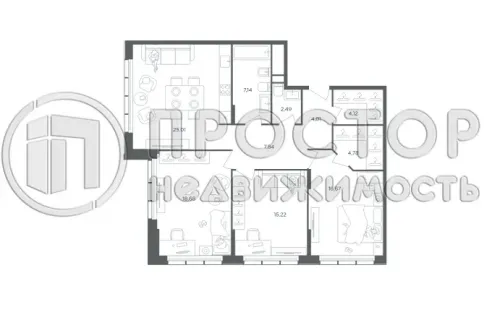 3-комнатная квартира, 105.1 м² - фото 8