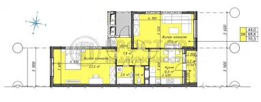 2-комнатная квартира, 70 м² - фото 17