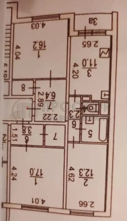 2-комнатная квартира, 55.5 м² - фото 13