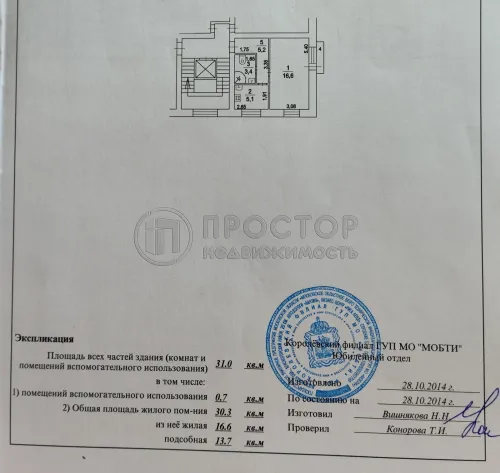 1-комнатная квартира, 31 м² - фото 14