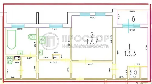 2-комнатная квартира, 71.3 м² - фото 12