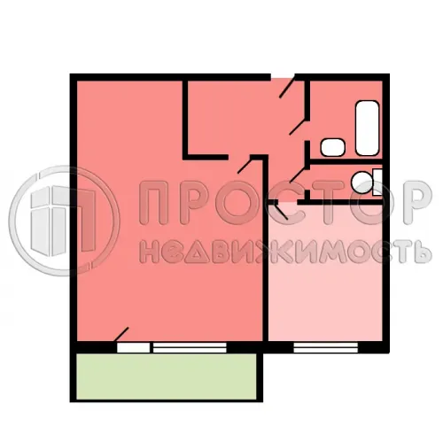 1-комнатная квартира, 38.9 м² - фото 9