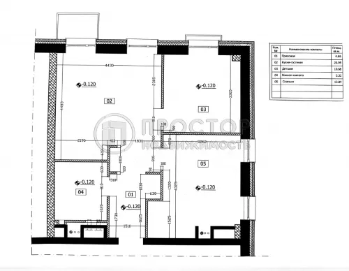 3-комнатная квартира, 57.8 м² - фото 21