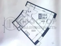 1-комнатная квартира, 38.3 м² - фото 35