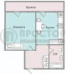 1-комнатная квартира, 38.7 м² - фото 31