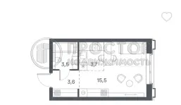 Студия, 26.3 м² - фото 9