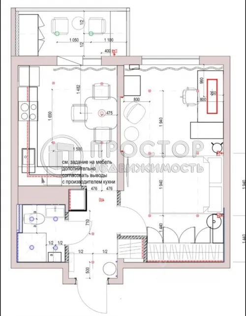 1-комнатная квартира, 44.1 м² - фото 17