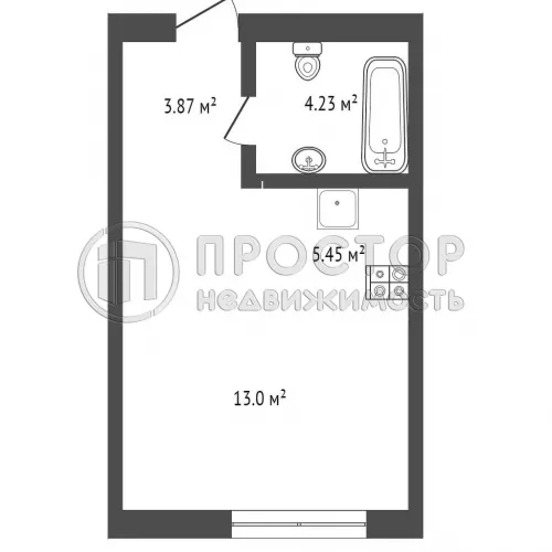 Студия, 26.56 м² - фото 11