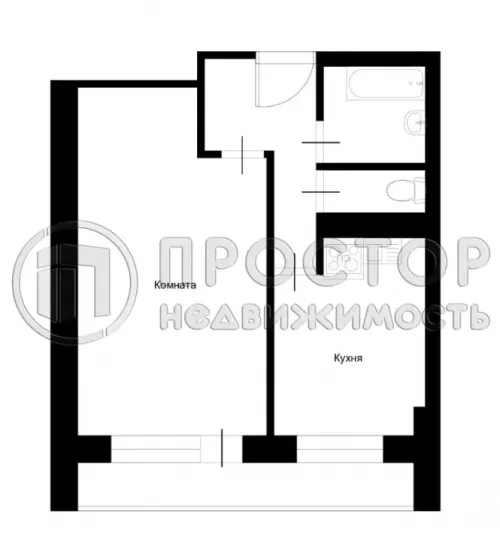 1-комнатная квартира, 42.1 м² - фото 18