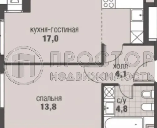 2-комнатная квартира, 40 м² - фото 21