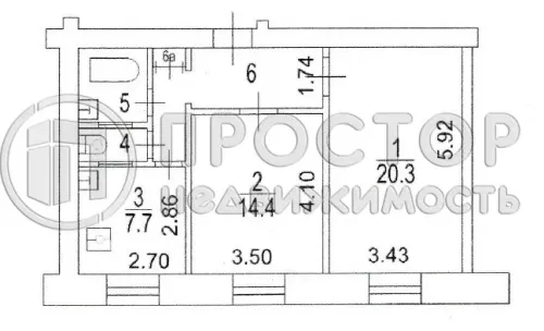 2-комнатная квартира, 55.9 м² - фото 12