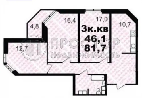 3-комнатная квартира, 81.7 м² - фото 11