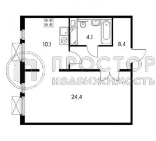 1-комнатная квартира, 47.2 м² - фото 40