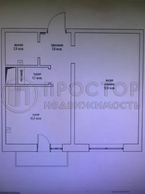 1-комнатная квартира, 38.4 м² - фото 12