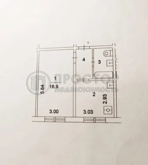 1-комнатная квартира, 33.4 м² - фото 4