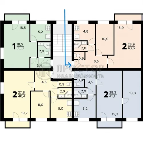 2-комнатная квартира, 43.4 м² - фото 25