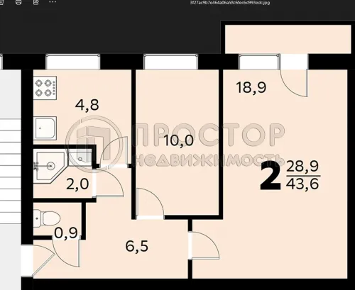 2-комнатная квартира, 43.4 м² - фото 26