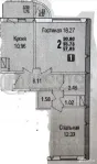 2-комнатная квартира, 55.3 м² - фото 21