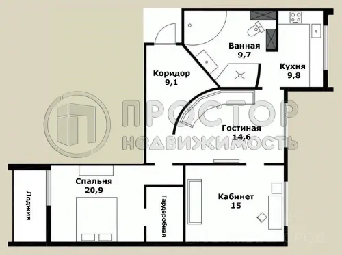 3-комнатная квартира, 79.9 м² - фото 20