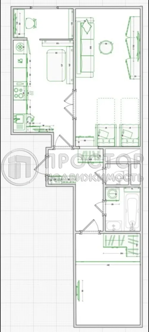 2-комнатная квартира, 50 м² - фото 11