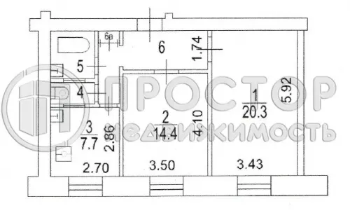 2-комнатная квартира, 55.9 м² - фото 20