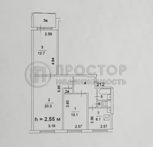 3-комнатная квартира, 59 м² - фото 19