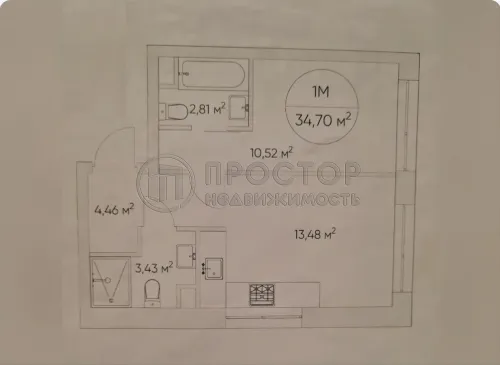 Студия, 35 м² - фото 5