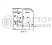 1-комнатная квартира, 43.7 м² - фото 51