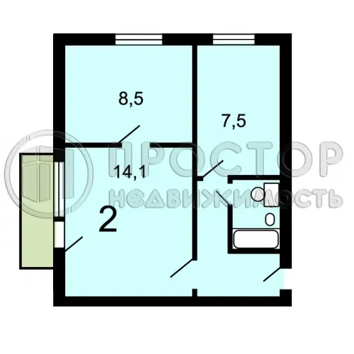 2-комнатная квартира, 37.2 м² - фото 20