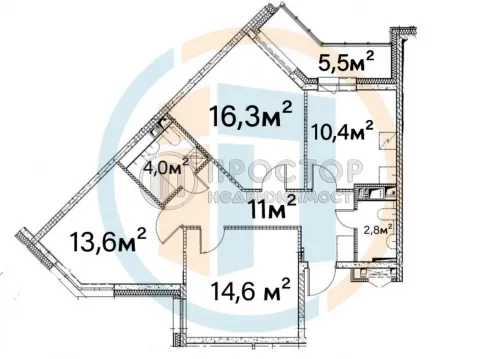 3-комнатная квартира, 72 м² - фото 23