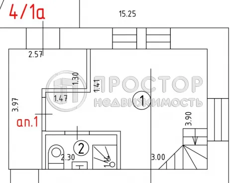 1-комнатная квартира, 27.9 м² - фото 17