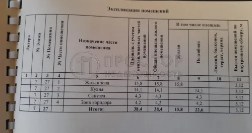 1-комнатная квартира, 38.4 м² - фото 14